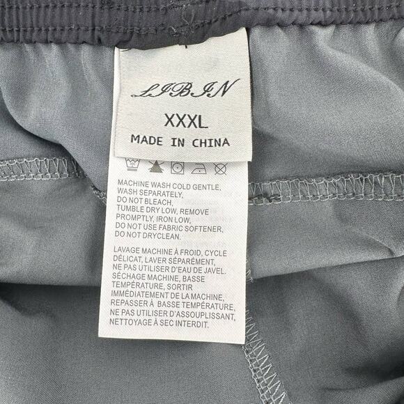 Libin Waterproof Camo Capri Cargo Zipper Pockets Elastic Waistband XXXL Black - Picture 8 of 10